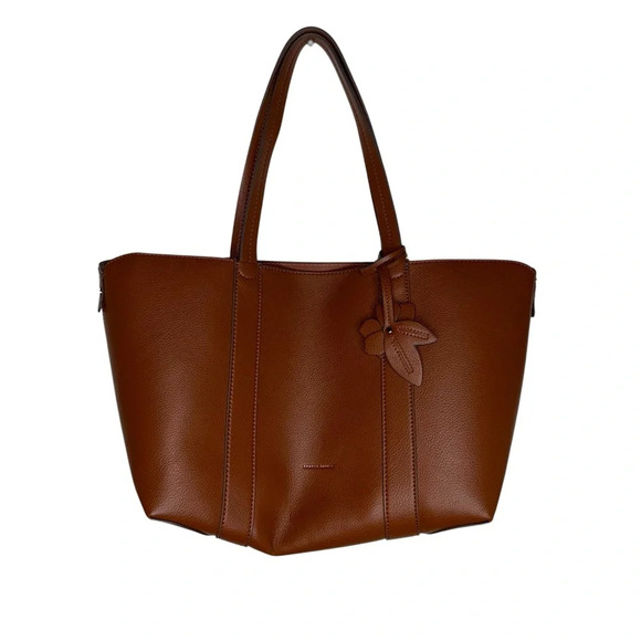 DRAPER JAMES Elle Convertible Tote Bag Brown Flower Charm - Picture 2 of 13
